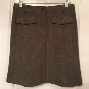 LILLY PULITZER SKIRT GREEN TWEED PINK PINSTRIPE Size 6